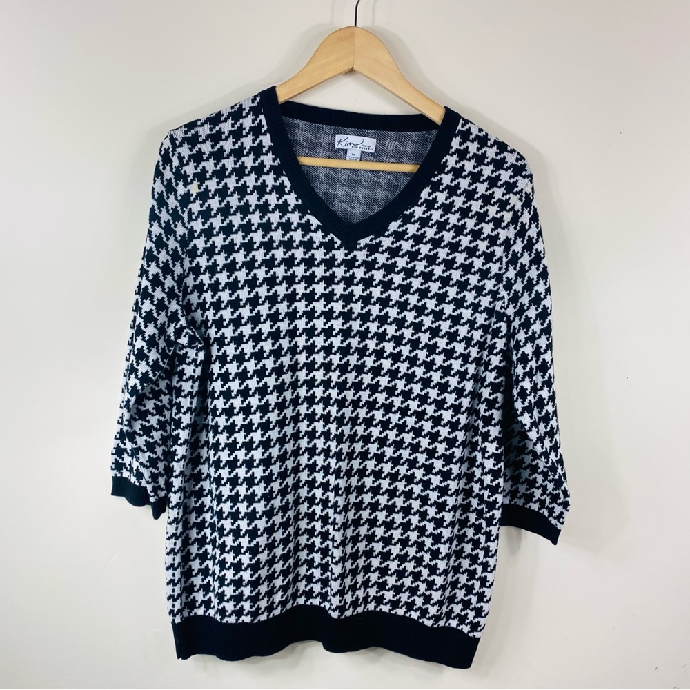 VINTAGE | KIM ROGERS | Houndstooth Plus Size Sweater